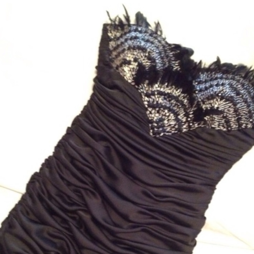 Terani Couture Elegant Black and Silver Women's Dress